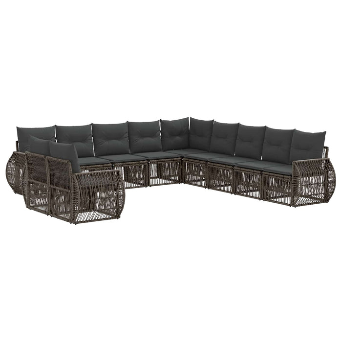 Set de canapele pentru grădină 11 pcs Gri și gri închis WALTI