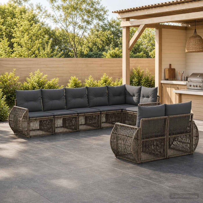 Set de canapele pentru grădină 8 pcs Gri și gri închis - WALTI WALTI