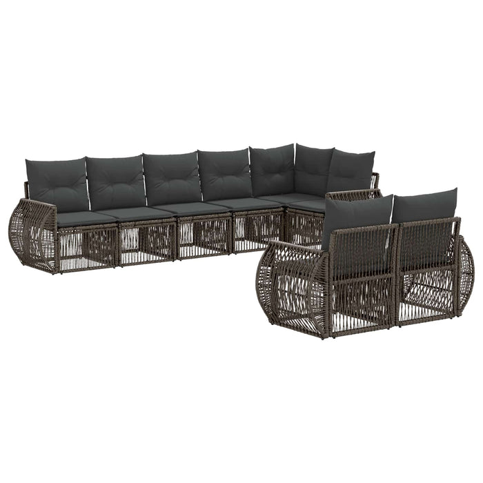 Set de canapele pentru grădină 8 pcs Gri și gri închis WALTI