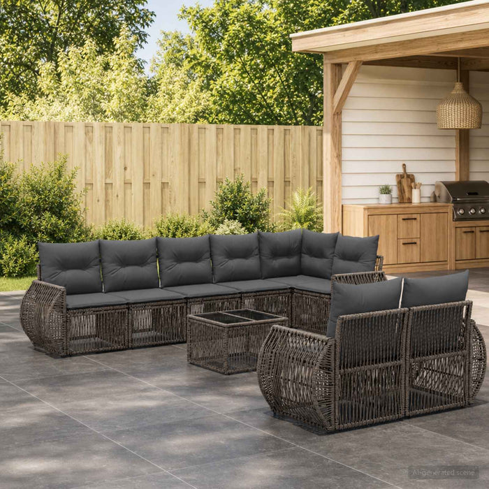 Set de canapele pentru grădină 9 pcs Gri și gri închis - WALTI WALTI