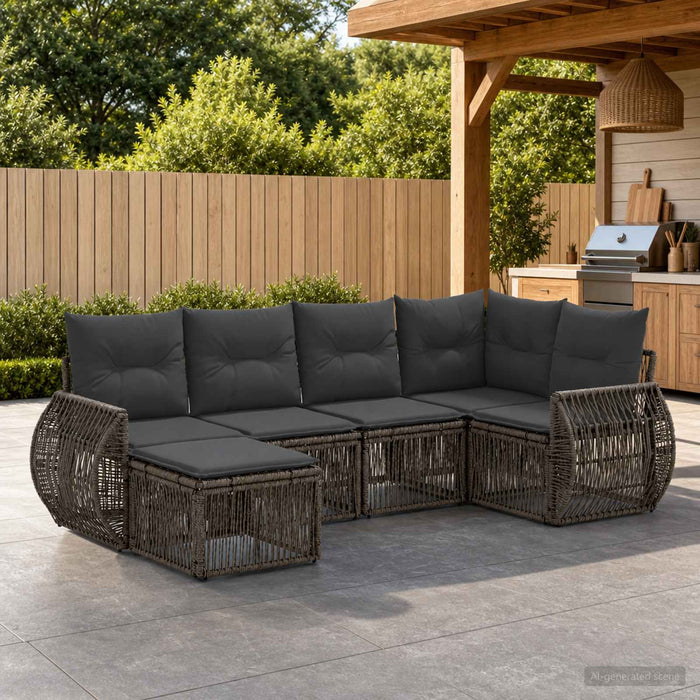Set de canapele pentru grădină 6 pcs Gri și gri închis - WALTI WALTI
