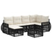 Set de canapele pentru grădină 7 pcs Negru și Alb crem - WALTI WALTI