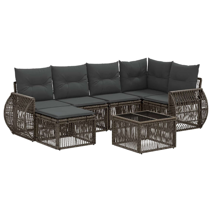Set de canapele pentru grădină 7 pcs Gri și gri închis - WALTI WALTI