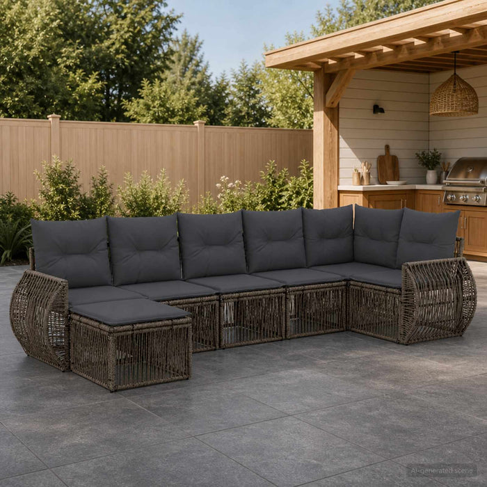 Set de canapele pentru grădină 7 pcs Gri și gri închis - WALTI WALTI