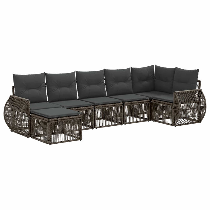 Set de canapele pentru grădină 7 pcs Gri și gri închis WALTI