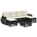 Set de canapele pentru grădină 7 pcs Negru și Alb crem - WALTI WALTI