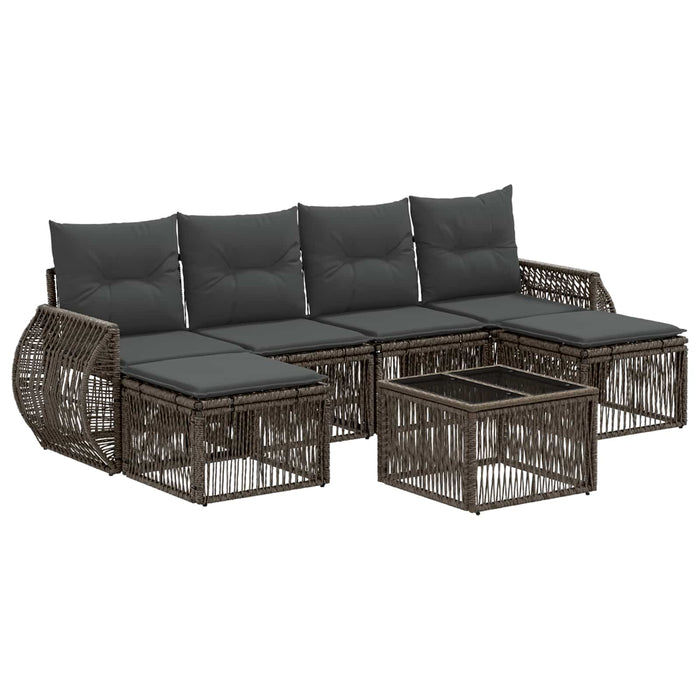 Set de canapele pentru grădină 7 pcs Gri și gri închis - WALTI WALTI
