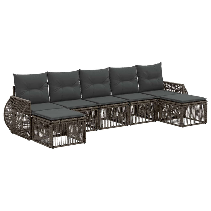 Set de canapele pentru grădină 7 pcs Gri și gri închis WALTI
