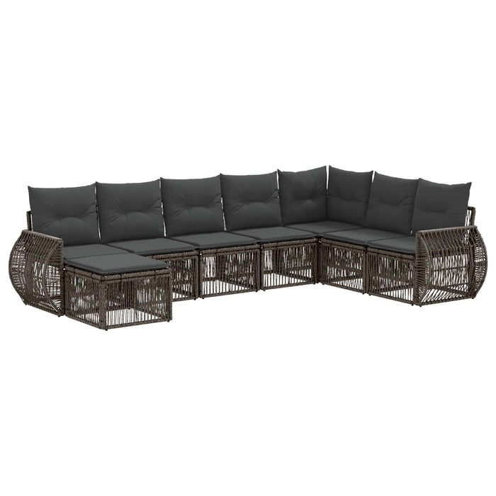 Set de canapele pentru grădină 8 pcs Gri și gri închis WALTI
