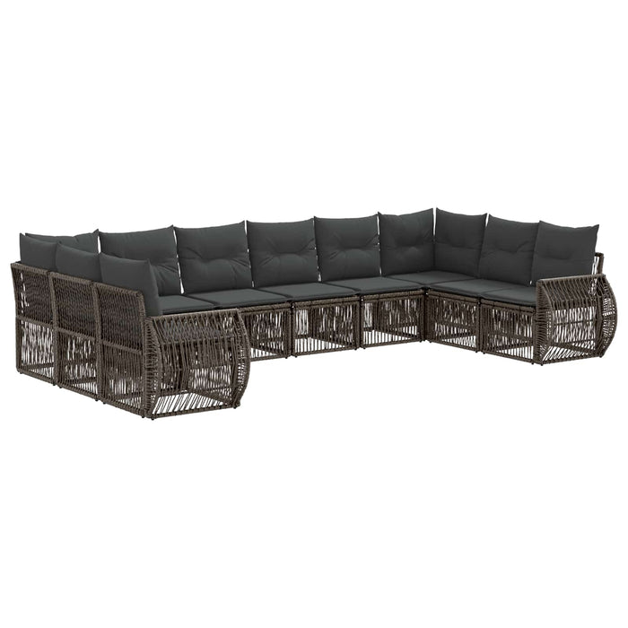 Set de canapele pentru grădină 10 pcs Gri și gri închis WALTI