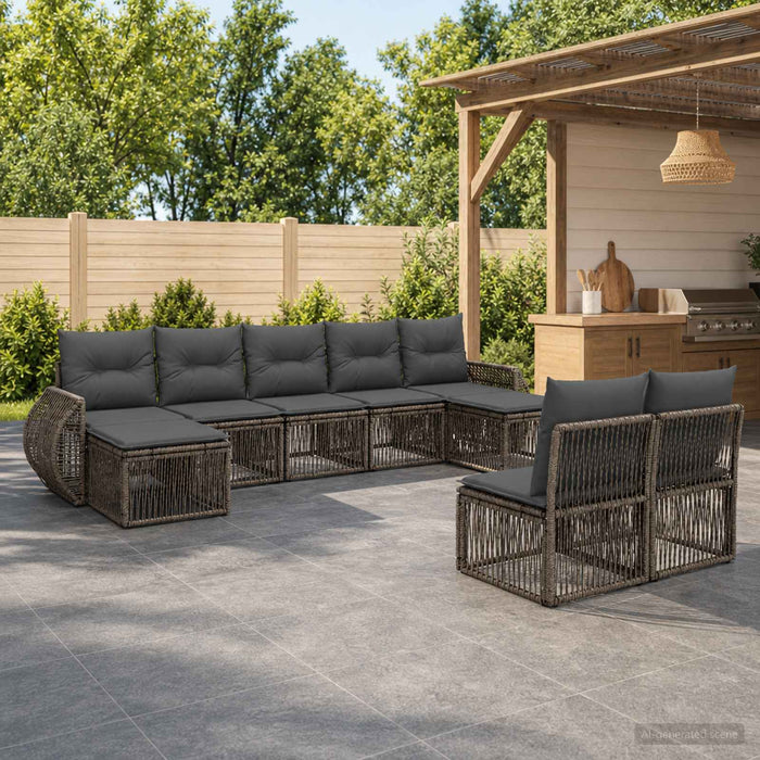 Set de canapele pentru grădină 9 pcs Gri și gri închis - WALTI WALTI