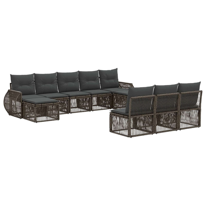 Set de canapele pentru grădină 10 pcs Gri și gri închis WALTI