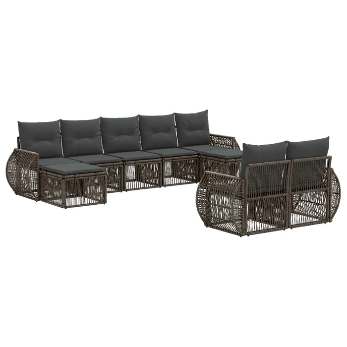 Set de canapele pentru grădină 9 pcs Gri și gri închis WALTI