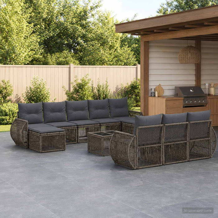 Set de canapele pentru grădină 11 pcs Gri și gri închis - WALTI WALTI