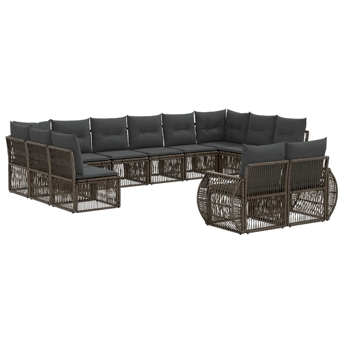 Set de canapele pentru grădină 12 pcs Gri și gri închis WALTI