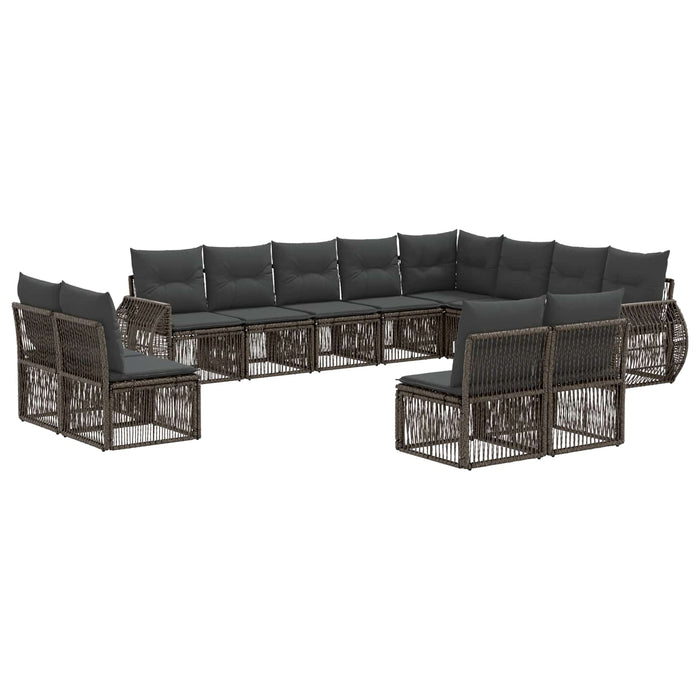 Set de canapele pentru grădină 12 pcs Gri și gri închis WALTI