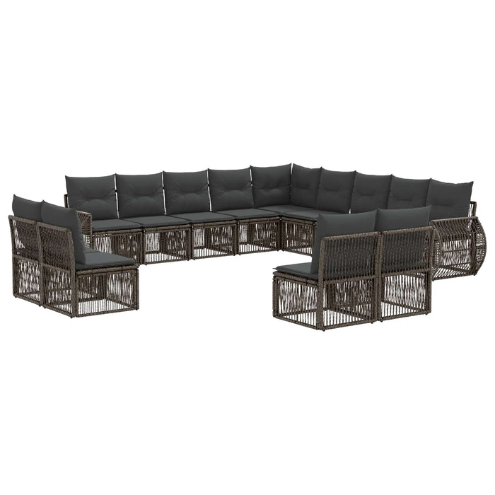 Set de canapele pentru grădină 13 pcs Gri și gri închis WALTI