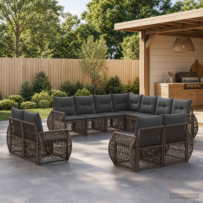 Set de canapele pentru grădină 11 pcs Gri și gri închis - WALTI WALTI