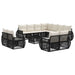 Set de canapele pentru grădină 12 pcs Negru și Alb crem - WALTI WALTI
