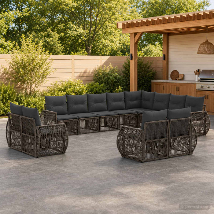 Set de canapele pentru grădină 12 pcs Gri și gri închis - WALTI WALTI