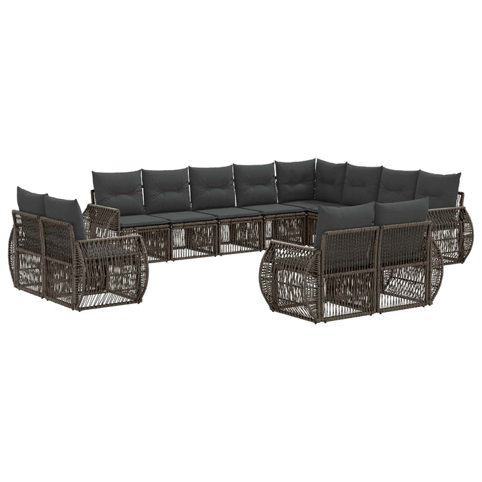 Set de canapele pentru grădină 12 pcs Gri și gri închis WALTI