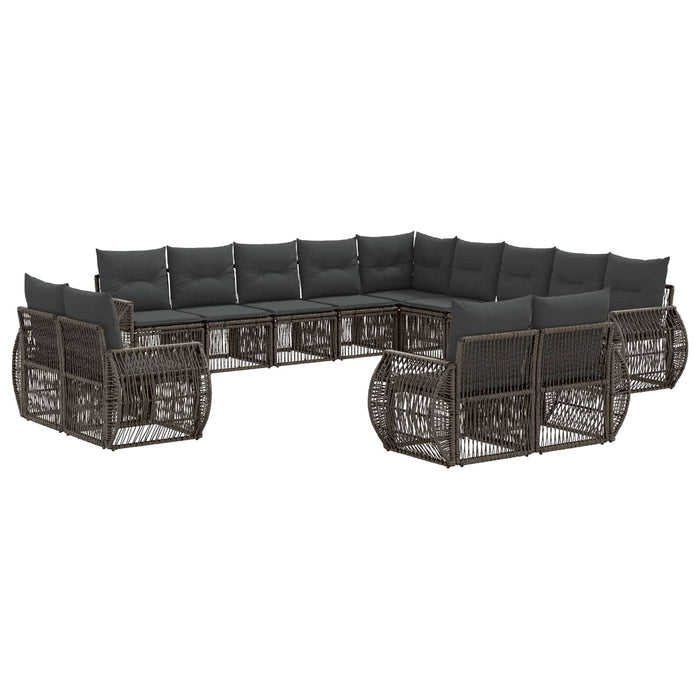 Set de canapele pentru grădină 13 pcs Gri și gri închis WALTI