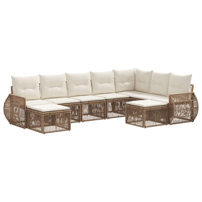 Set de canapele pentru grădină 9 pcs Bej poliratan WALTI