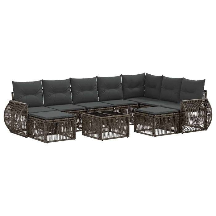 Set de canapele pentru grădină 10 pcs Gri poliratan - WALTI WALTI