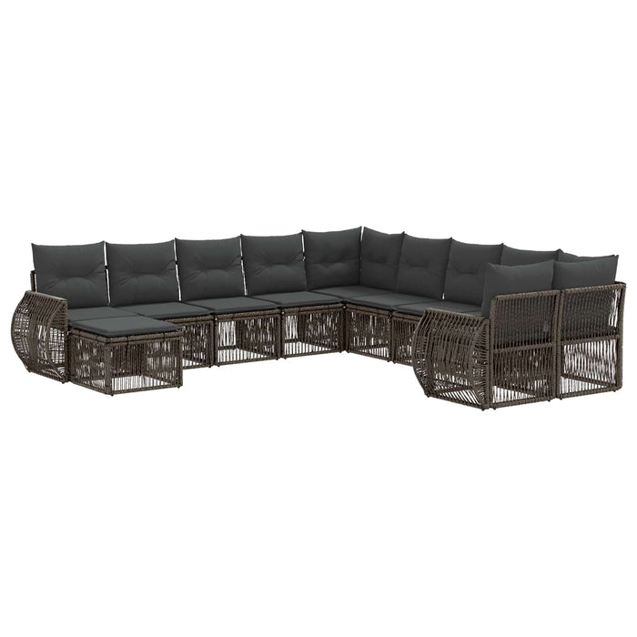 Set de canapele pentru grădină 11 pcs Gri poliratan WALTI