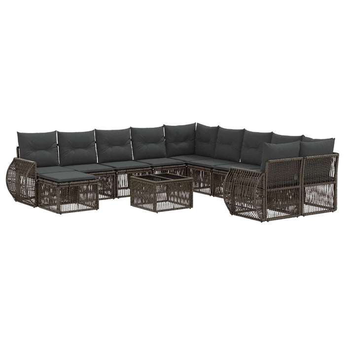 Set de canapele pentru grădină 12 pcs Gri poliratan - WALTI WALTI