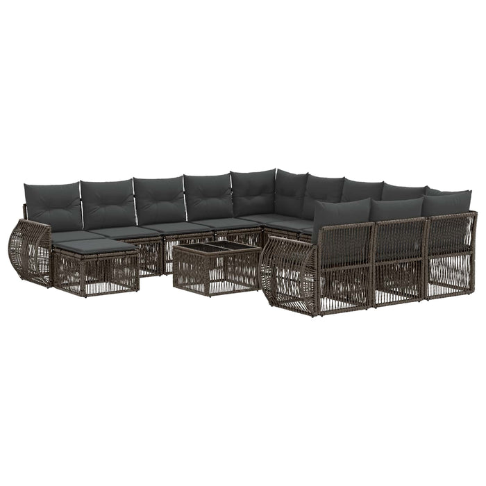 Set de canapele pentru grădină 13 pcs Gri poliratan - WALTI WALTI
