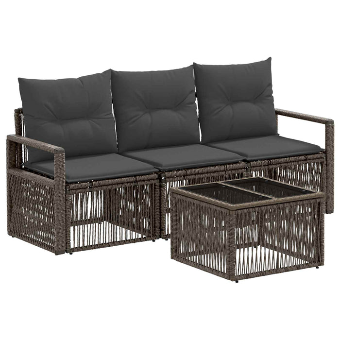 Set de canapele pentru grădină 4 pcs Gri poliratan - WALTI WALTI