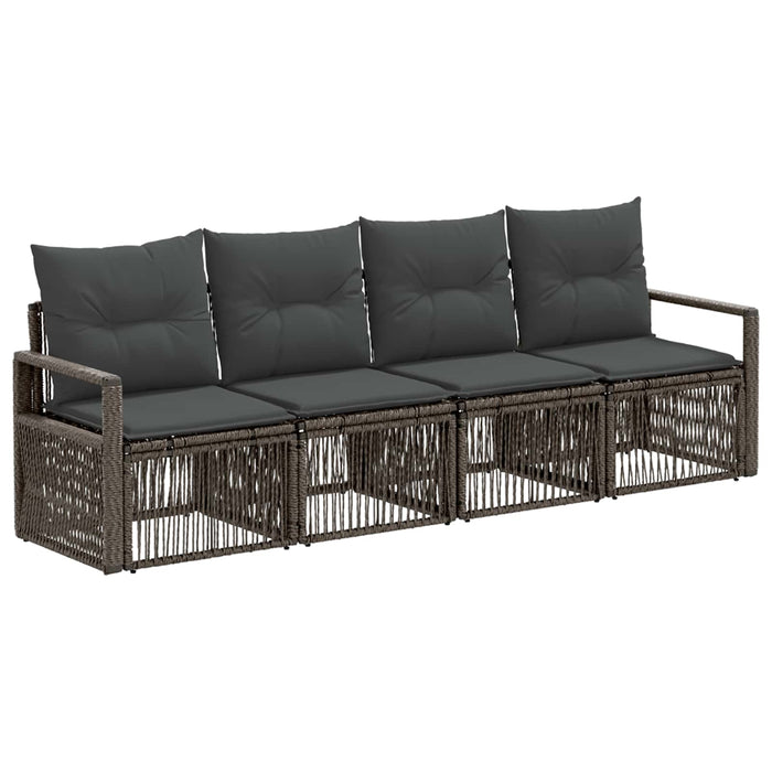 Set de canapele pentru grădină 4 pcs Gri poliratan WALTI