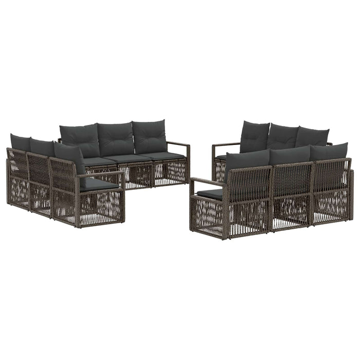 Set de canapele pentru grădină 12 pcs Gri poliratan WALTI