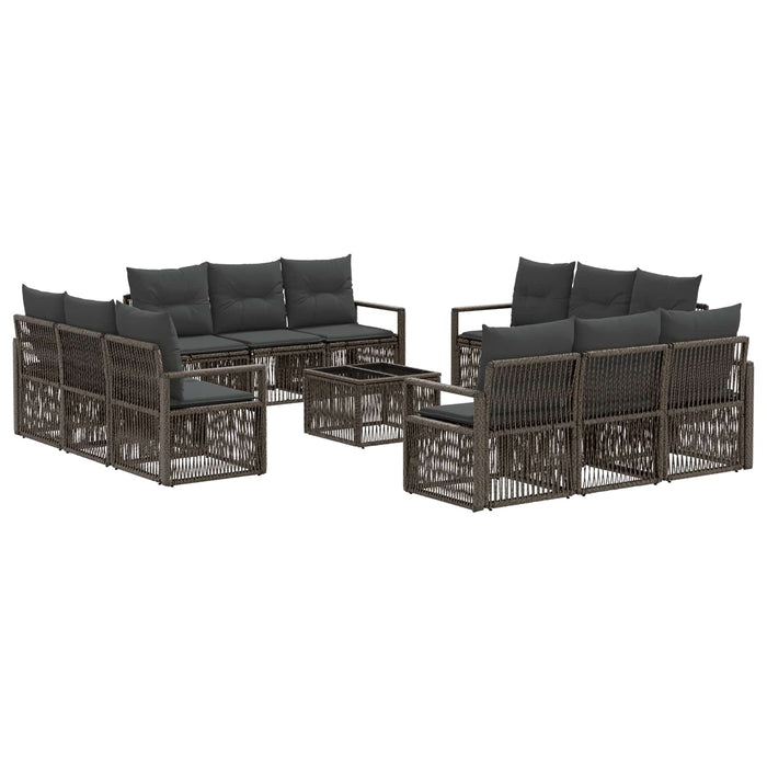 Set de canapele pentru grădină 13 pcs Gri poliratan - WALTI WALTI