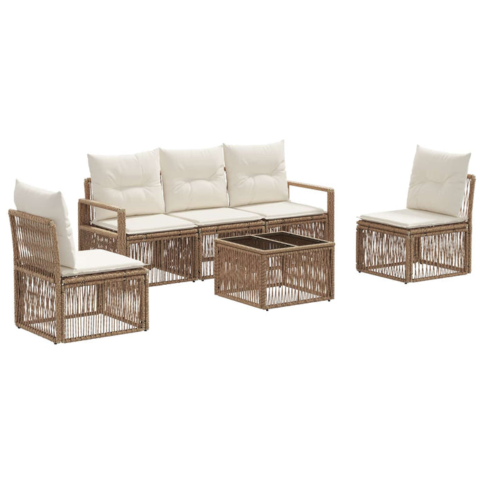 Set de canapele pentru grădină 6 pcs Bej poliratan - WALTI WALTI