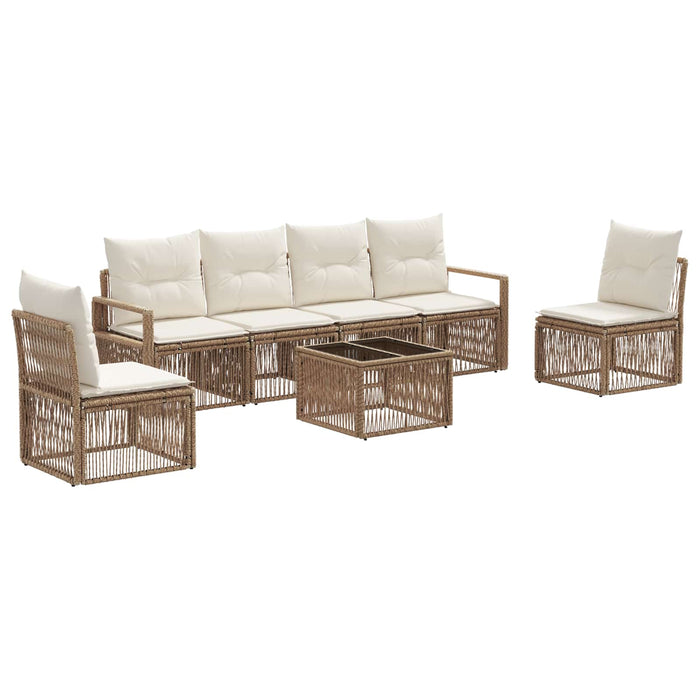 Set de canapele pentru grădină 7 pcs Bej poliratan - WALTI WALTI