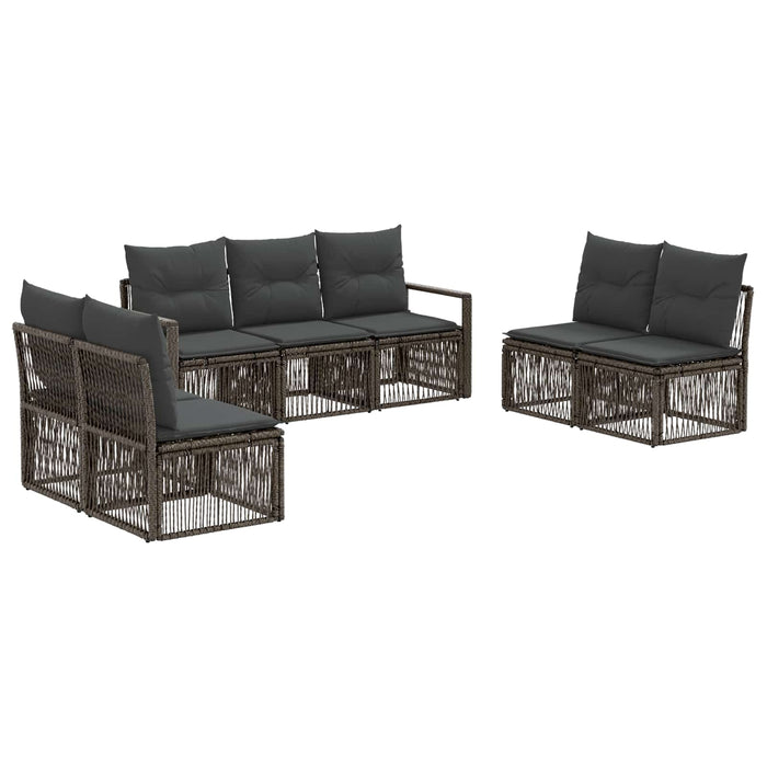 Set de canapele pentru grădină 7 pcs Gri poliratan WALTI