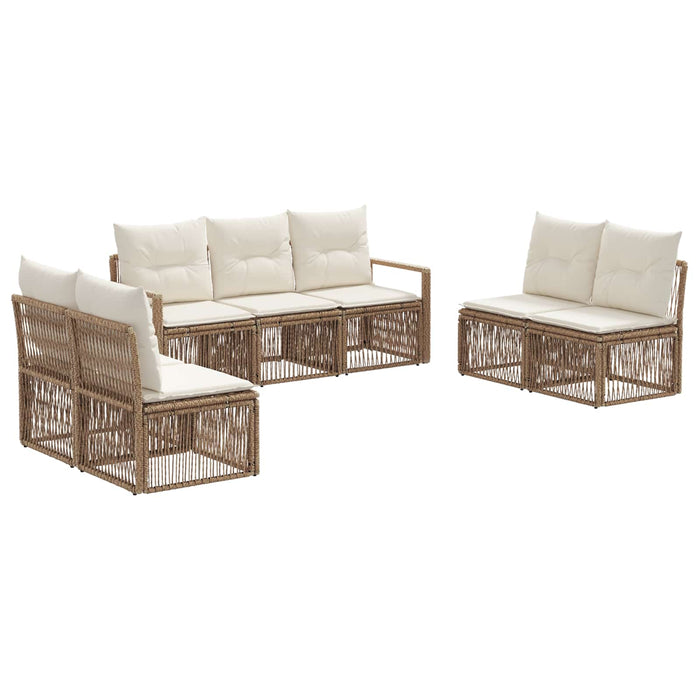 Set de canapele pentru grădină 7 pcs Bej poliratan WALTI