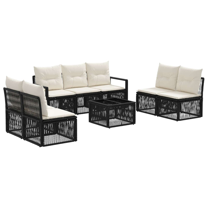Set de canapele pentru grădină 8 pcs Negru poliratan - WALTI WALTI