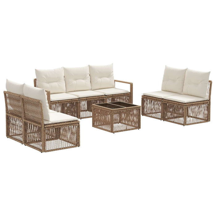 Set de canapele pentru grădină 8 pcs Bej poliratan - WALTI WALTI