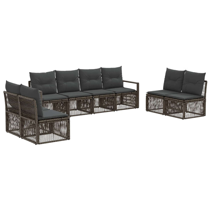 Set de canapele pentru grădină 8 pcs Gri poliratan WALTI