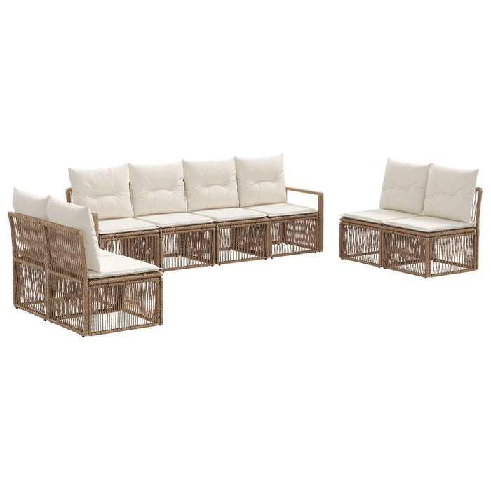 Set de canapele pentru grădină 8 pcs Bej poliratan WALTI