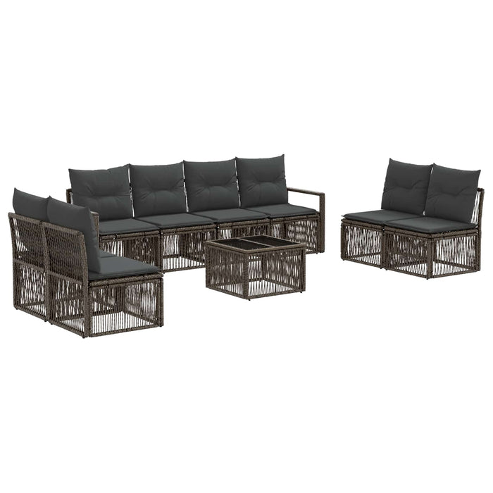 Set de canapele pentru grădină 9 pcs Gri poliratan - WALTI WALTI