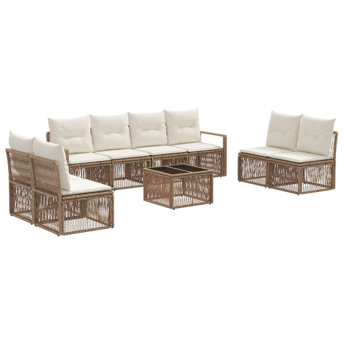 Set de canapele pentru grădină 9 pcs Bej poliratan - WALTI WALTI