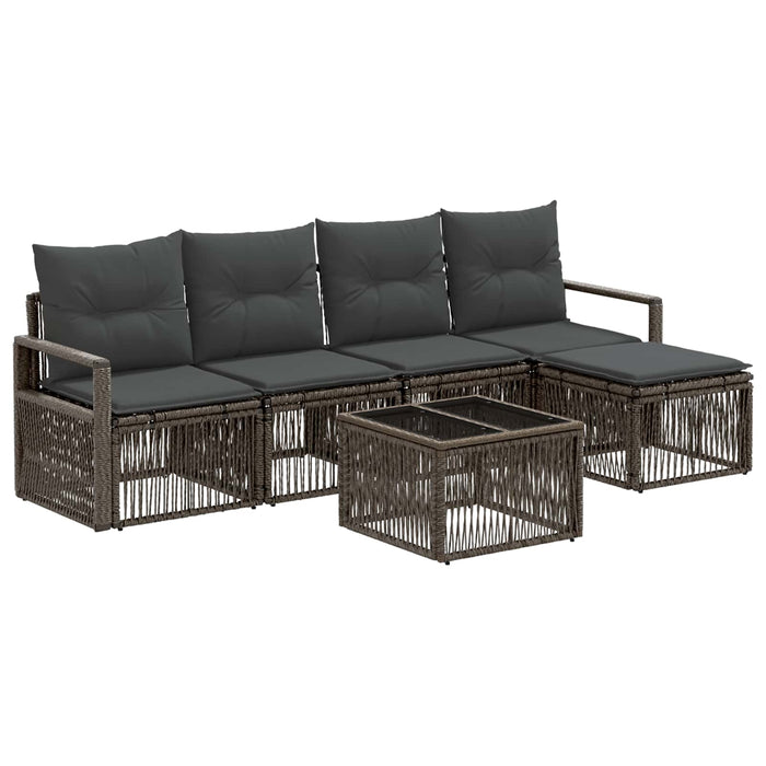Set de canapele pentru grădină 6 pcs Gri poliratan - WALTI WALTI