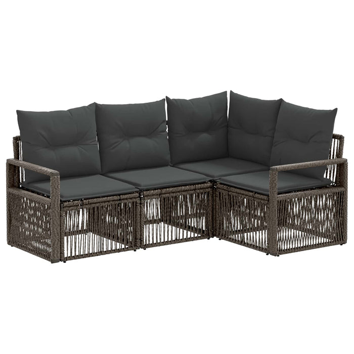 Set de canapele pentru grădină 4 pcs Gri poliratan - WALTI WALTI