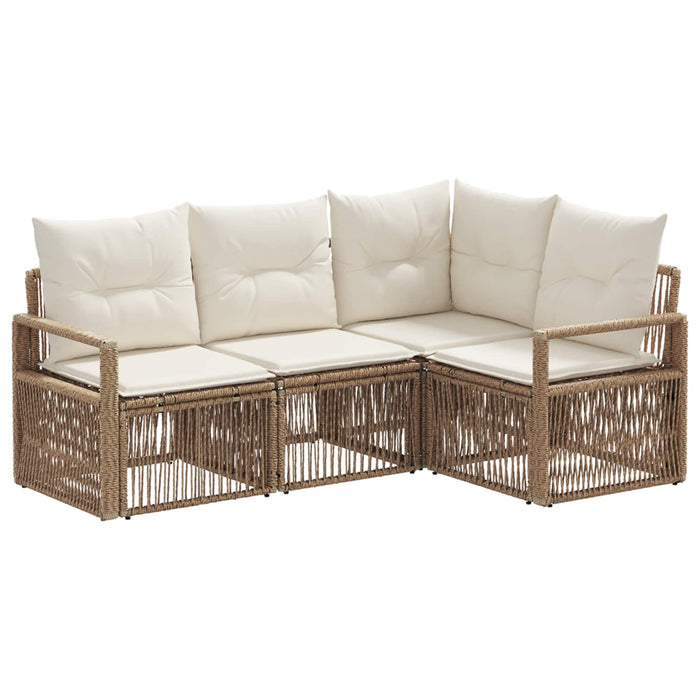 Set de canapele pentru grădină 4 pcs Bej poliratan WALTI