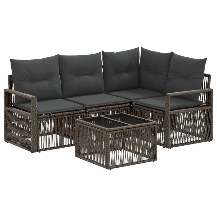 Set de canapele pentru grădină 5 pcs Gri poliratan - WALTI WALTI