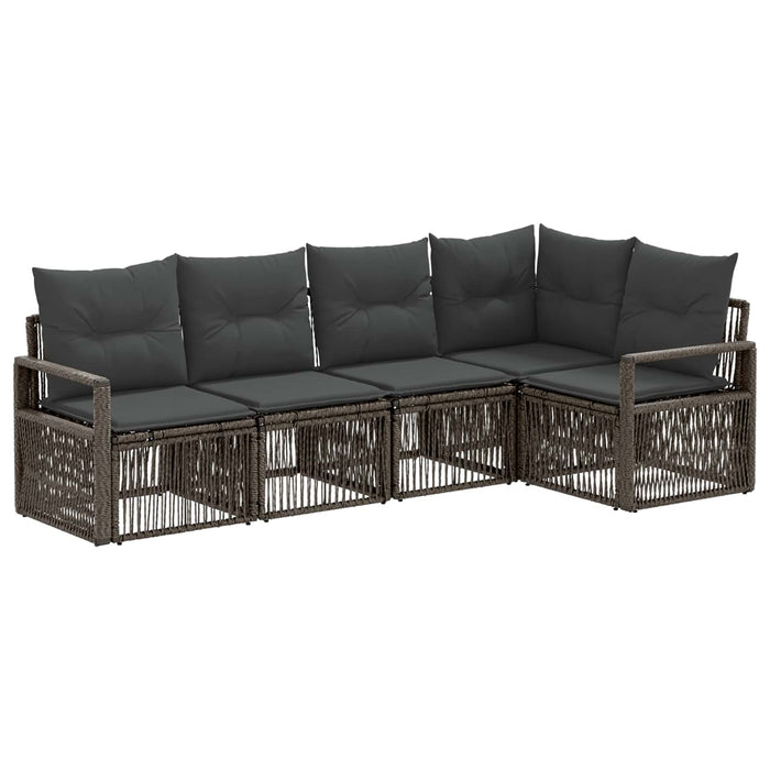 Set de canapele pentru grădină 5 pcs Gri poliratan WALTI